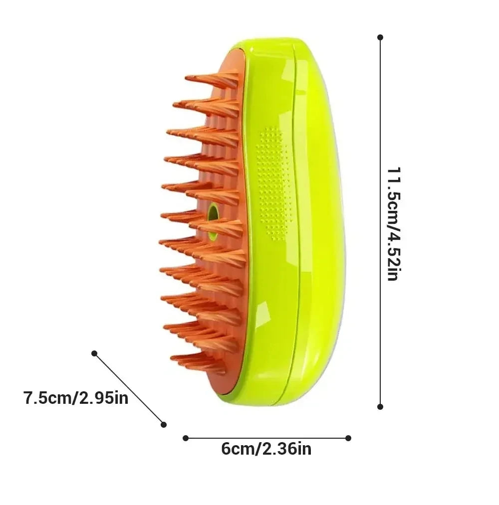 3-in-1 Pet Electric Steam Brush | Grooming, Spray & Massage Comb for Cats & Dogs