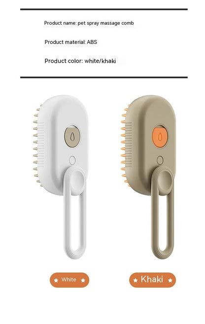 3-in-1 Pet Electric Steam Brush | Grooming, Spray & Massage Comb for Cats & Dogs