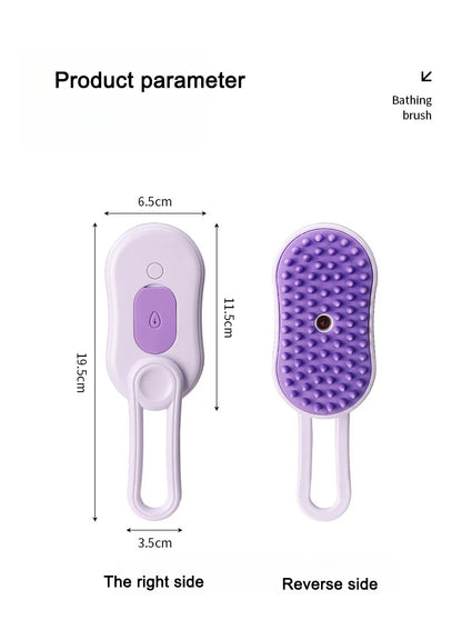 3-in-1 Pet Electric Steam Brush | Grooming, Spray & Massage Comb for Cats & Dogs