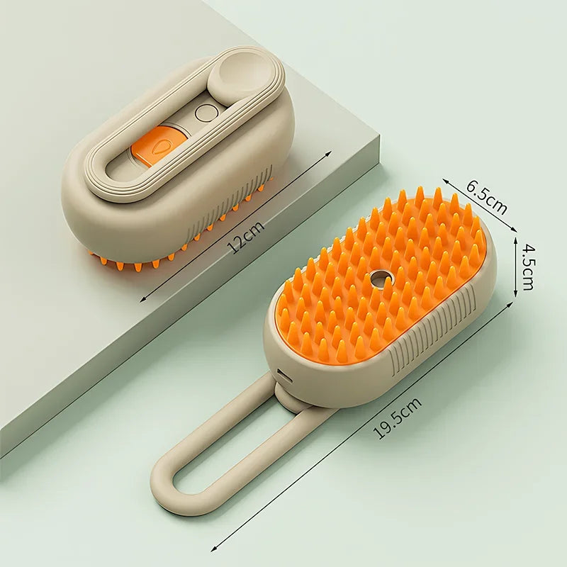 3-in-1 Pet Electric Steam Brush | Grooming, Spray & Massage Comb for Cats & Dogs