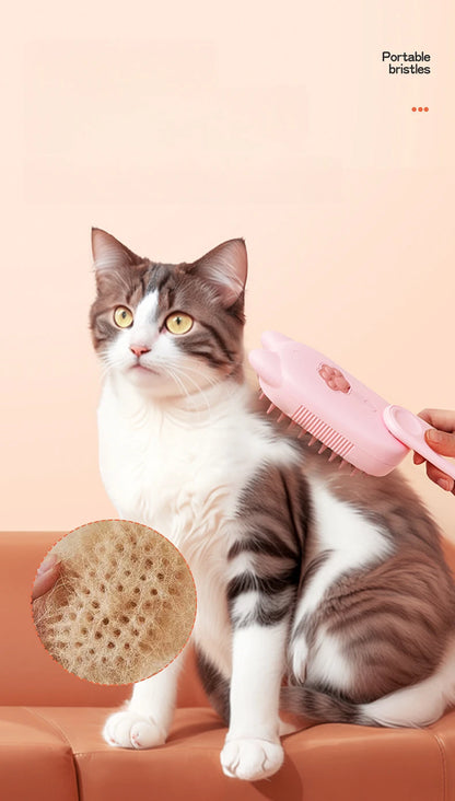 3-in-1 Pet Electric Steam Brush | Grooming, Spray & Massage Comb for Cats & Dogs
