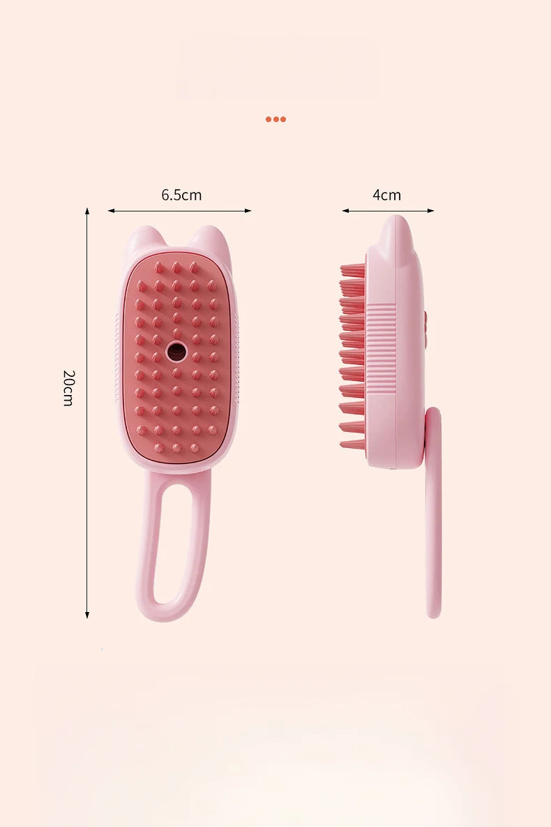 3-in-1 Pet Electric Steam Brush | Grooming, Spray & Massage Comb for Cats & Dogs
